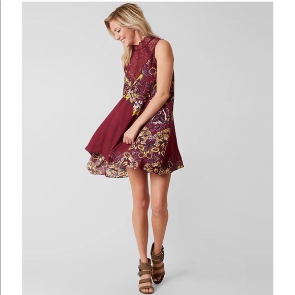 FREE PEOPLE maroon dress - Picture 2 of 3